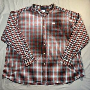 Columbia Mens 4XL Long Sleeve Checkered Multicolor Lightweight Button Down